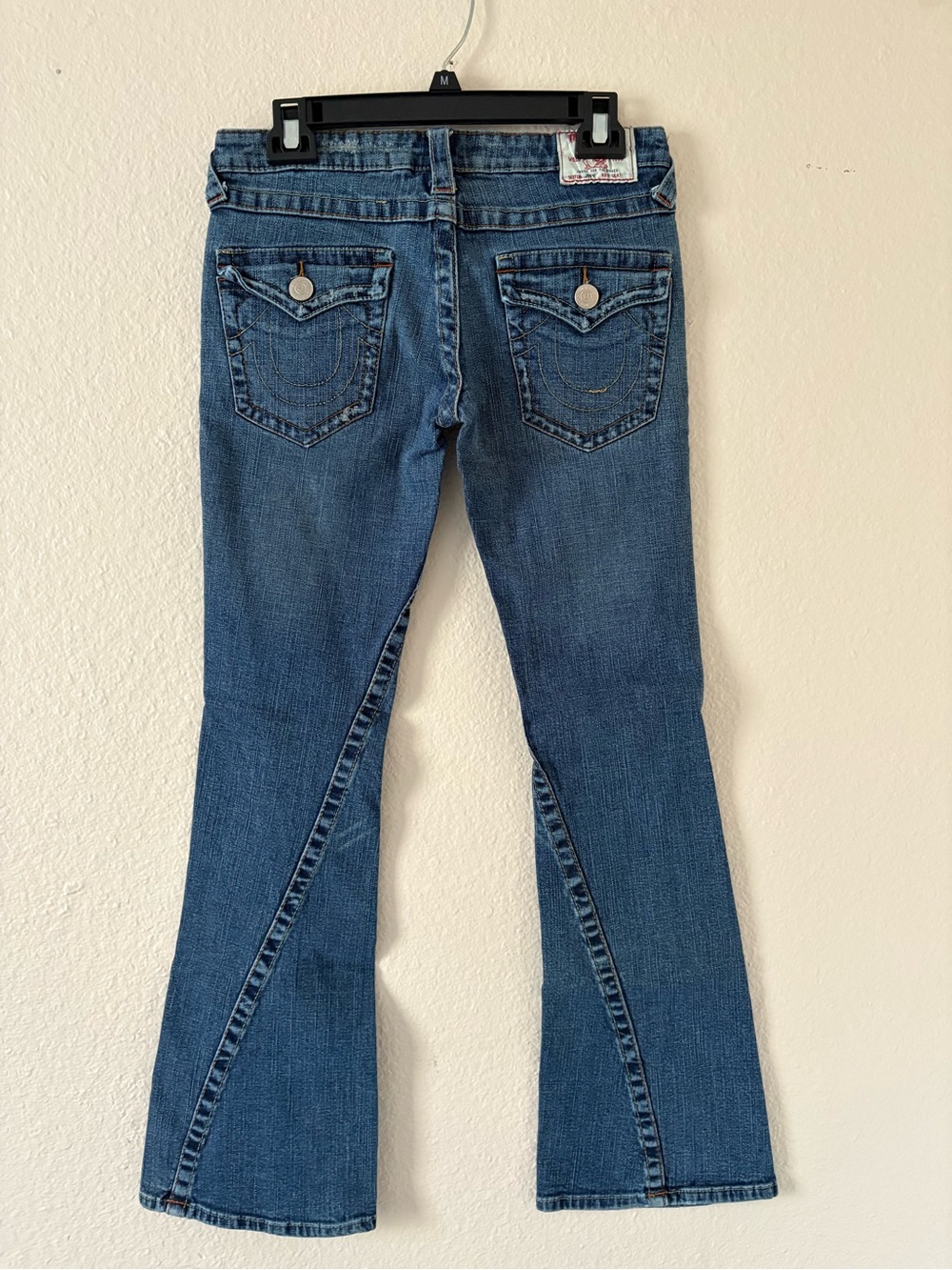 True Religion JOEY Women’s Flare Jeans Size 28 x 31 Low Rise Medium Wash Y2K
